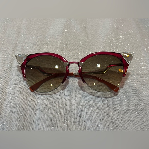 Fendi Red Crystal Sunglasses - Picture 4 of 9